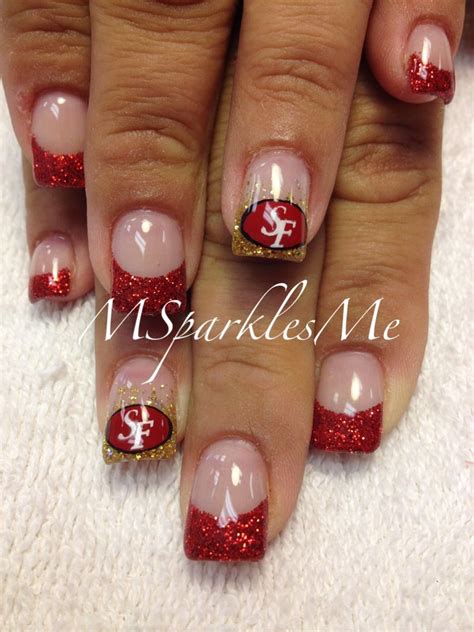 Pin By Knotty Styles Swanky Nails On Swanky Nails 49ers Nails