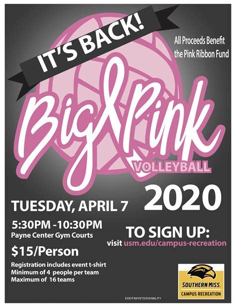 Big Pink Volleyball Tournament Campus Recreation The University Of