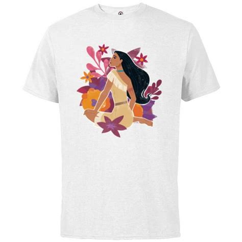 Disney Princess Pocahontas In The Flowers Short Sleeve Cotton T Shirt For Adults Customized
