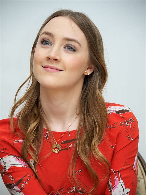 Actress Women Saoirse Ronan Blue Eyes Red Shirt Hd Phone Wallpaper