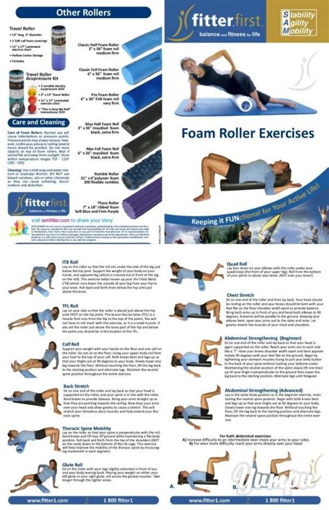 Foam Roller Exercise Chart By Fitterfirst Fitness Training Yoga