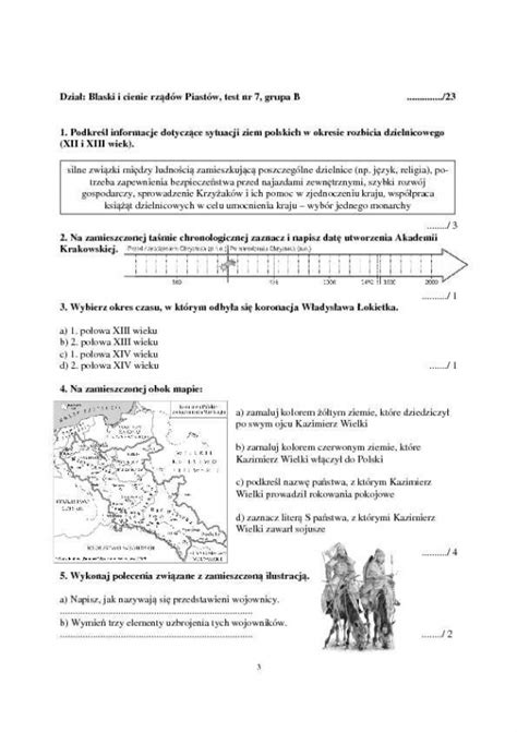 Sprawdziany Historia i Społeczeństwo 5 - Blaski i cienie rządów Piastów