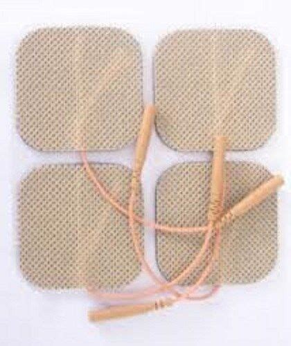 4 Replacement Pads For Massagers Tens Units Electrode Pads 2x2inch Tan Cloth Ebay