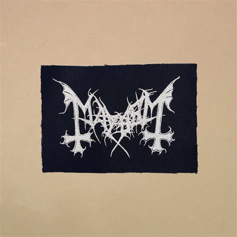 Mayhem Patch White Logo Black Metal Etsy