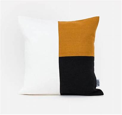 Pillow Geometric Mustard Linen Cushion Covers Cases