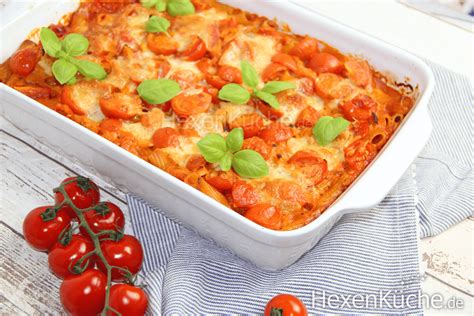 Nudelauflauf Tomate Mozzarella Hexenk Che De