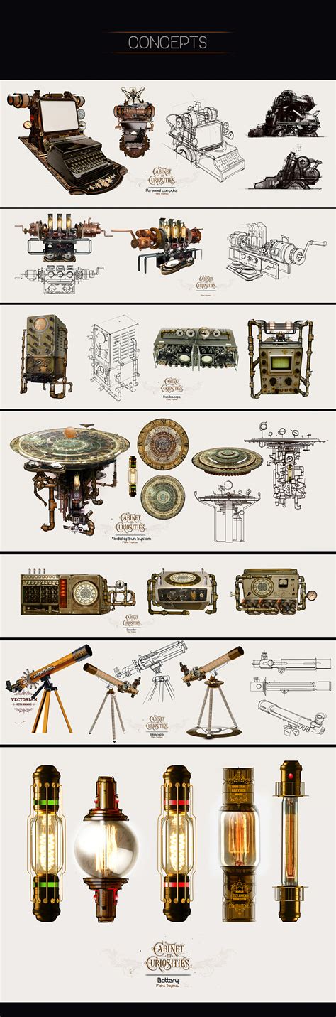 Cabinet Of Curiosity Concepts Steampunkstyle Vol1 On Behance