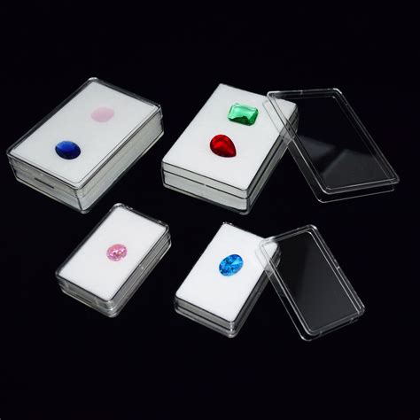 High Quality Plastic Retangle Gem Box Gemstone Packaging Box Pendnt