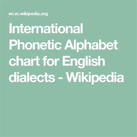 International Phonetic Alphabet Chart For English Dialects Wikipedia Canadian English