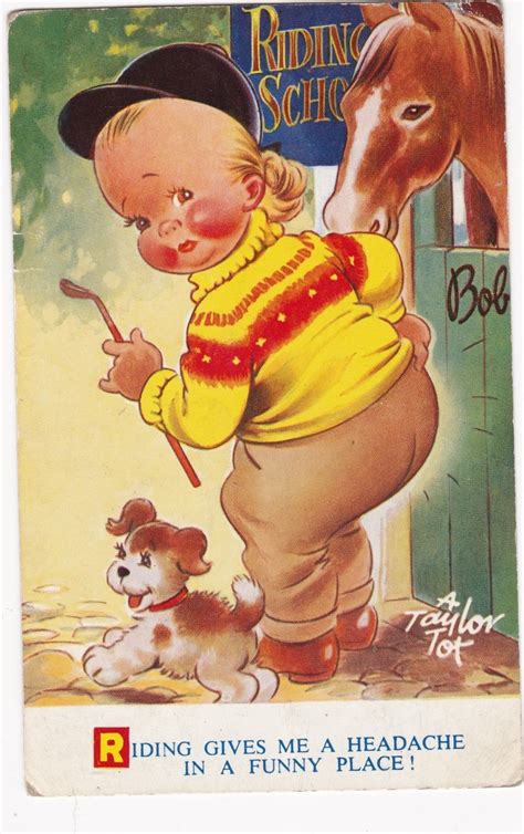 Vintage Bamforth Postcard Riding Gives Me A Headache A Taylor Tot