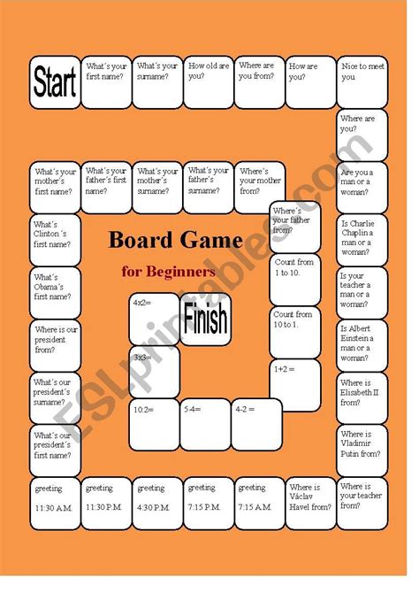 A Boardgame For Beginners Esl Worksheet By Lenkaw Esl Worksheets
