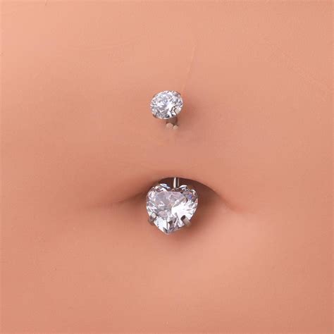 14G Heart Titanium Belly Button Ring Navel Ring Belly Button Piercing