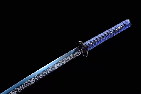 Blue Samurai Sword Handmade Blue Blade High Carbon Steel Real Etsy