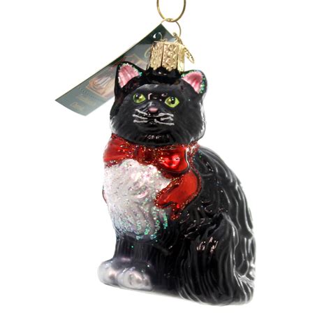 Seasonal Décor Ornaments Old World Christmas Tuxedo Kitty Glass Blown