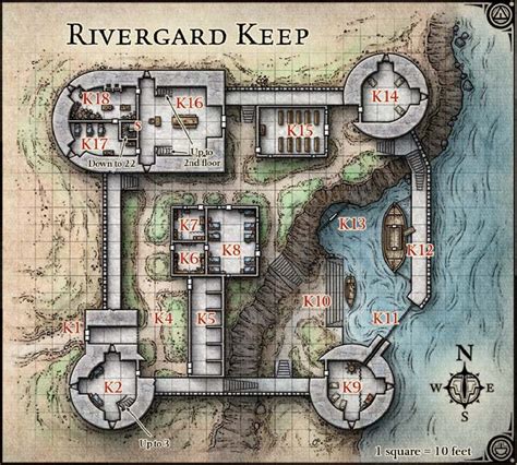 Dandd Tombs Dungeons Map Rivergard Keep Castle Fort Tabletop Map Rpg