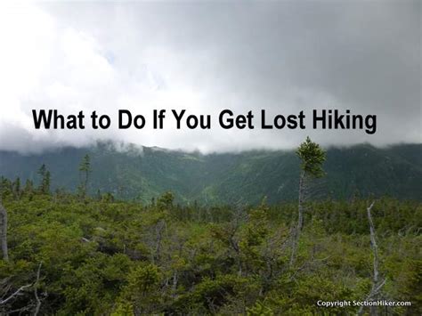 What To Do If You Get Lost Hiking Section Hikers