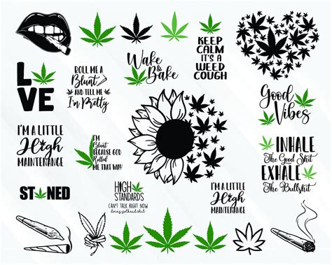 Weed Svg Weed Svg Bundle Weed Leaf Svg Png Eps Dxf Etsy