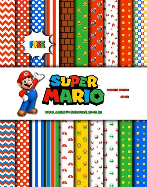GrÁtis Papel Digital Super Mario Bros 20 Papéis Digitais Digital
