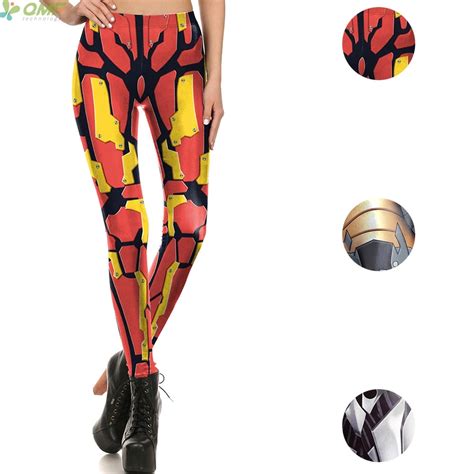 Steel Armor Print Cosplay Leggings Fashion Costume Pencil Trouser Skinny Women Steampunk Pants