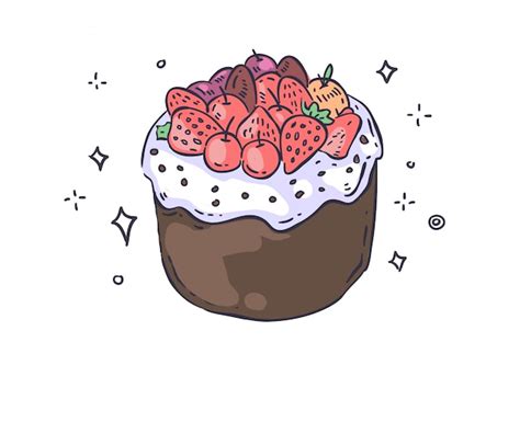 Premium Vector Cake Doodle Cake Illustration