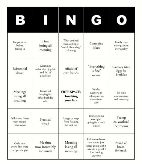 The Perfect Wfh Bingo Game Funny