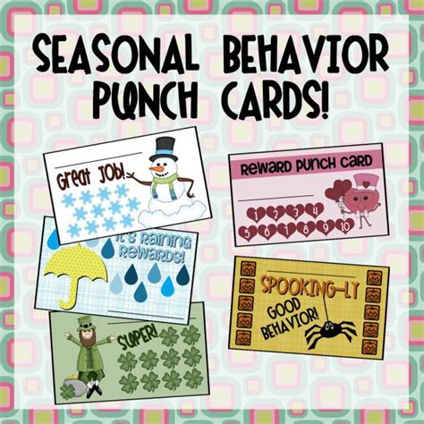 Behavior One Stop Counseling Shop Behavior Punch Cards Behavior