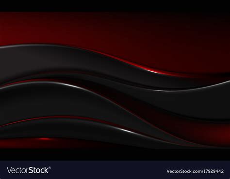 Abstract Red And Black Wavy Background Design Vector Image