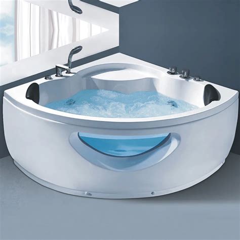 Cheap Fiberglass Two People Freestanding Whirlpool Corner Bathtub With Massage Function Buy