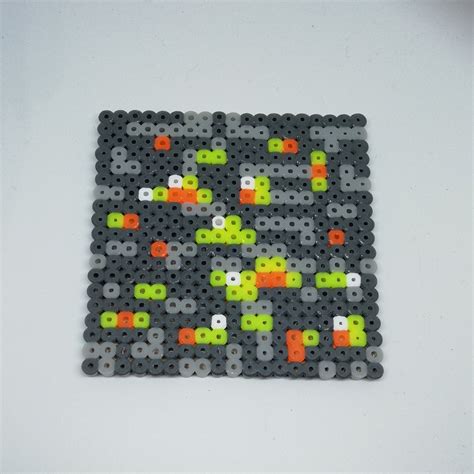 Minecraft ore hama bead coasters Handmade perler beads gold | Etsy