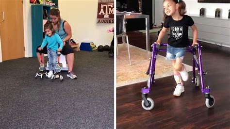 Four Year Old Cerebral Palsy Girl Learns To Walk Youtube