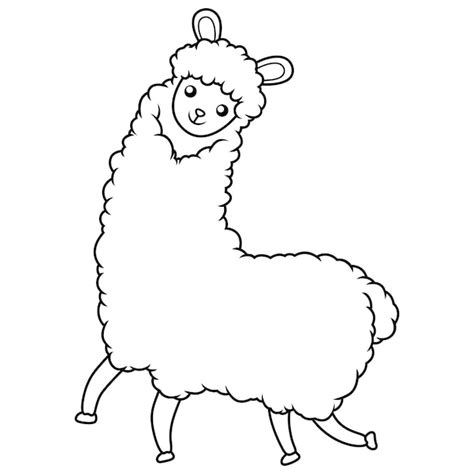 Premium Vector Cartoon Funny Llama On White Background