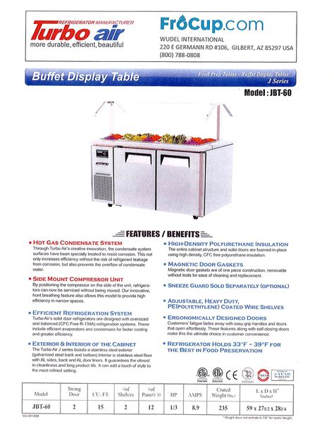 Promote your refrigeration company, brand of refrigeration equipment, find a new customer on our as a result, the refrigerated discharge air can flow uninterrupted back to the return air grill, and. Topping Bar Island - Refrigerated Buffet Table - FroCup