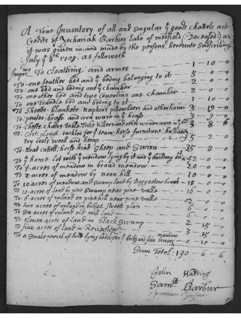 Genea Musings Amanuensis Monday 1709 Inventory And 1710