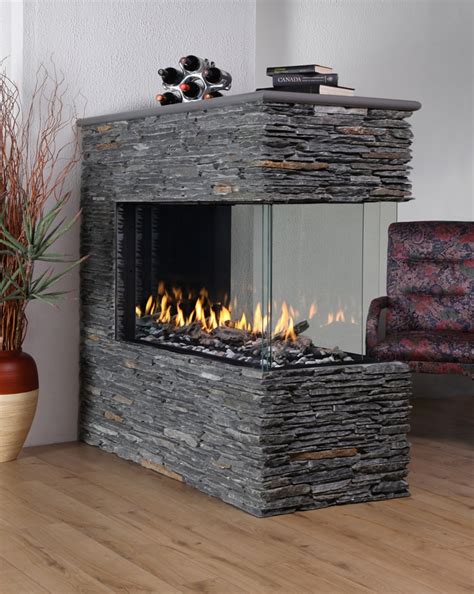 Warms a room up to 1,000 sq. Montigo RP424 Deluxe 3 Sided Gas Fireplace from Friendly ...
