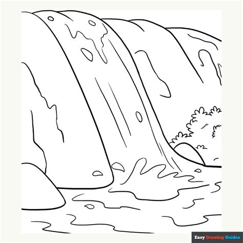 Waterfall Coloring Page Easy Drawing Guides