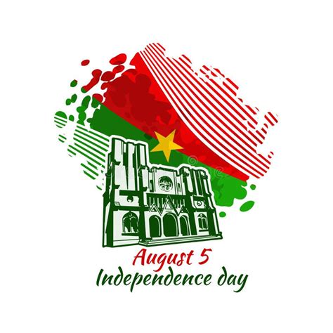 Happy Burkina Faso Independence Day Celebration Poster Vector Template