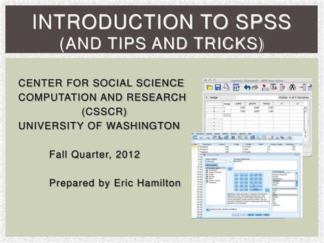 Ppt Introduction To Spss And Tips And Tricks Powerpoint
