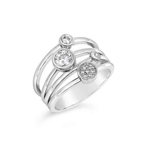 Rhodium Plated Cubic Zirconia Ring R19283 Jewellery From Accessories