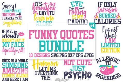 Funny Quotes SVG Bundle, Funny T-Shirt Quotes, SVG, PNG, DXF (136852