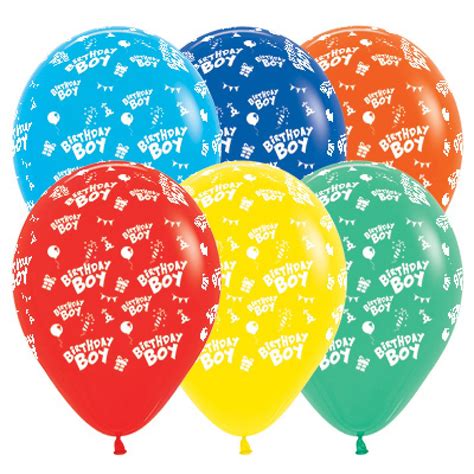 Sempertex 30cm Birthday Boy Fashion Assorted Latex Balloons 25pk