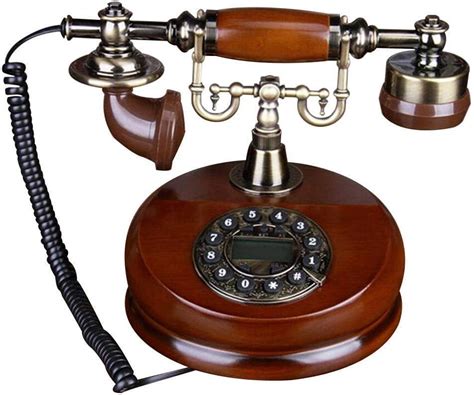 Teléfono Antiguo Europeo Dial Giratorio Clásico De Madera Vintage