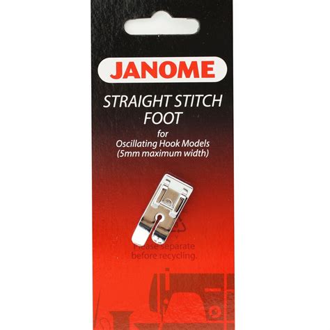 Janome Straight Stitch Foot For Oscillating Hook Model 5mm Max Width Citrus Sew And Vac
