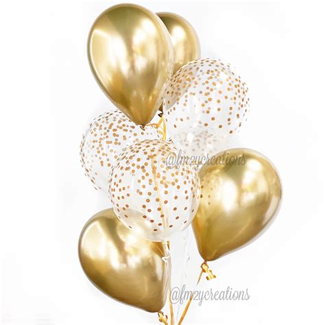 White Confetti Balloons O Kinee Gold Metallic Balloons Set Feesten