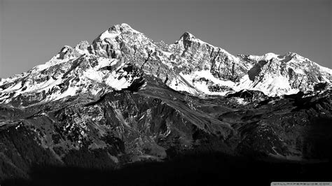 Black And White Mountains Panorama Photography Black And White