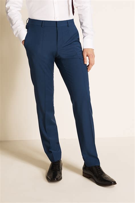 Slim Fit Blue Trousers Buy Online At Moss