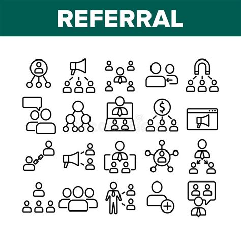 Referral Marketing Collection Icons Set Vector Stock Vector