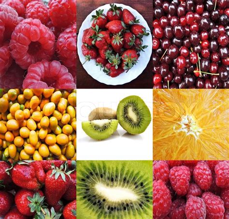 Collage Of Fresh Fruit Stock Image Colourbox