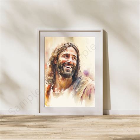 Smiling Christ Jesus Laughing Jesus Smiling Picture Of Etsy