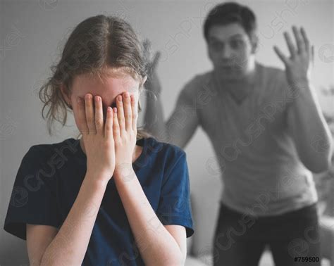 Angry Father Yelling At His Daughter At Home Stock Photo 759500