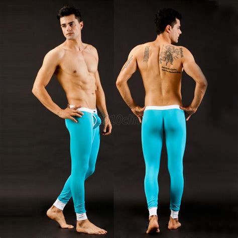 Men Low Rise Underwear Long Johns Thermal Pants Modal